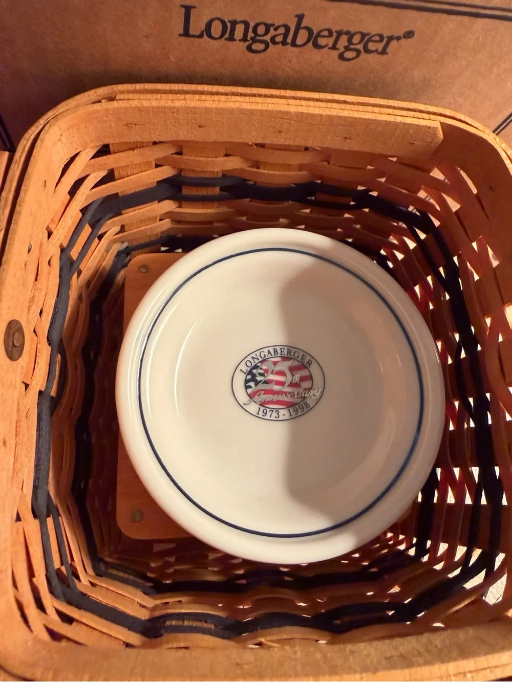 LONGABERGER 1999 CC JW MINIATURE 2 PIE BASKET N PIE PLATE